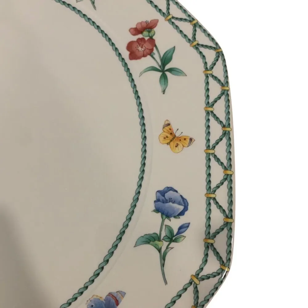 Villeroy & Boch Octagon Casa Verde Floral Design Chop Cake Plate Cottagecore